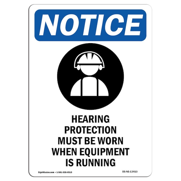 OSHA, Hearing Protection, 5in X 3.5in, 10PK, 3.5" W, 5" H, Portrait, PK10, OS-NS-D-35-V-13410-10PK